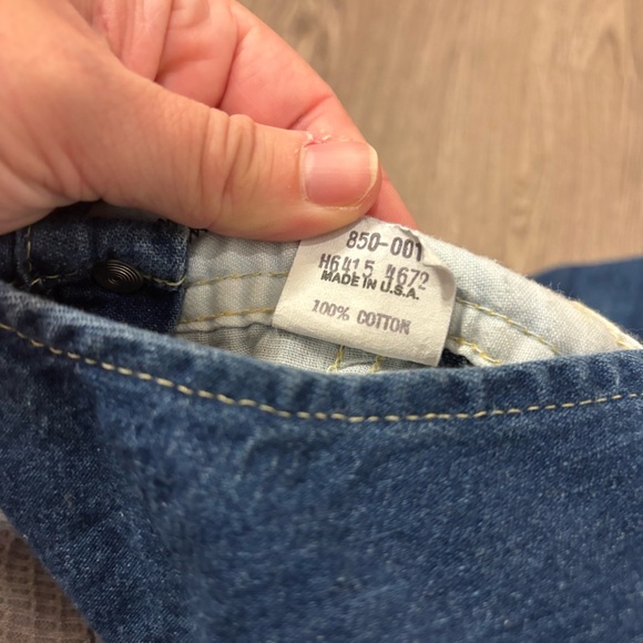 Vtg Oshkosh B'Gosh Denim Blue Jean Overalls 12 Month Made In USA Plain - Picture 7 of 7